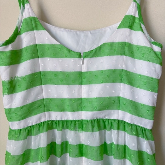 Lilly Pulitzer Antonia Fit & Flare Dress Sz 8 Green Awning Stripe - Picture 5 of 10